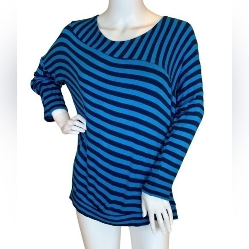 Bordeaux Blue Striped Top Size Large